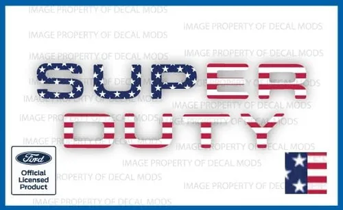 Miniatura 7 de 2008-2016 Insertos de letras para portón trasero (calcomanías delgadas) de reemplazo para Ford F250 F350 F450 Super Duty (2008-2016) Bandera