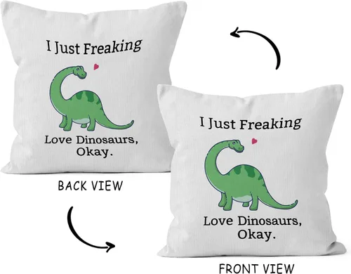 Miniatura 2 de HIWX Fundas de almohada de dinosaurio de 18 x 18 pulgadas de doble cara, regalos para amantes de los dinosaurios para niños, niñas, mujeres