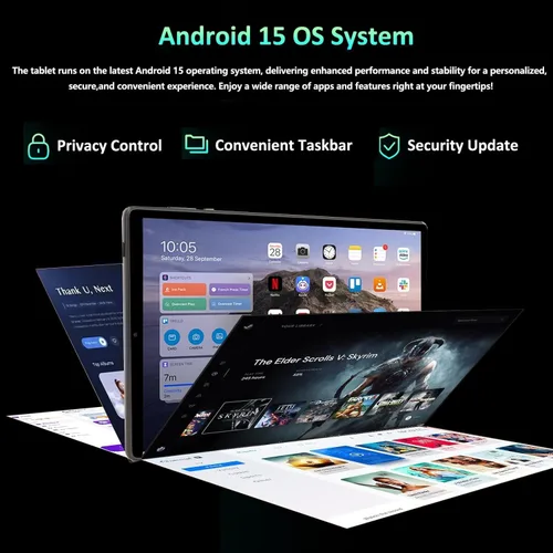 Miniatura 2 de Tableta, tabletas de 11 pulgadas, tableta Android 15 con teclado y ratón, T615 Octa-Core, 36 GB de RAM +256 GB ROM, Gemini AI, 8000 mAh, Widevine