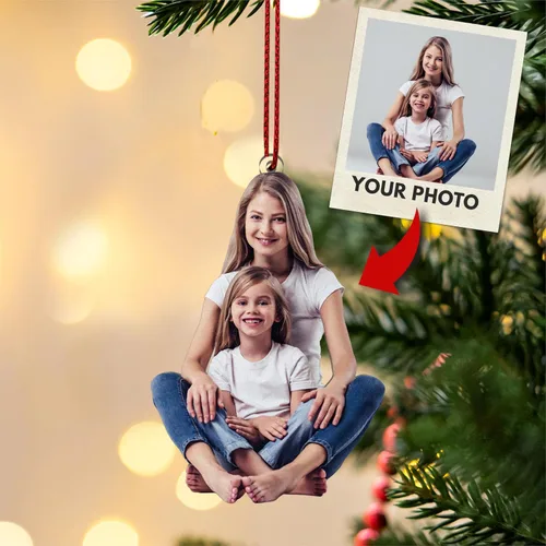 Miniatura 5 de Adorno fotográfico personalizado, adornos de Navidad personalizados, impresión de doble cara, acrílico 2D, 3.5 pulgadas, 4.25 pulgadas o 5.25