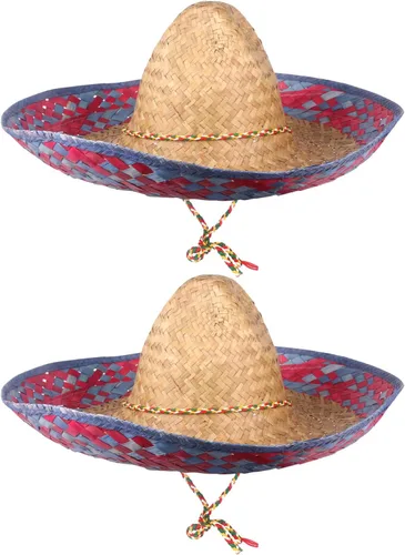 Miniatura 12 de DUNCHATY Sombrero para Fiesta Cinco de Mayo, decoraciones de fiesta temática mexicana - Sombrero de paja para adultos