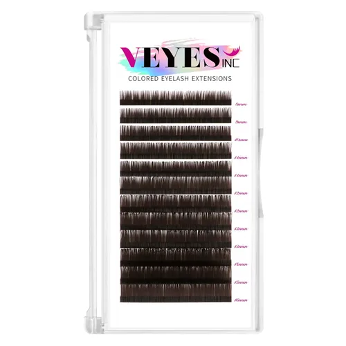 Miniatura 10 de VEYES INC Extensiones de pestañas de colores 03 05 07 15 C/D rizo 0.315-0.630 pulgadas de longitud mixta, pestañas individuales de seda de primera