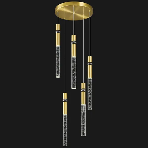 Miniatura 9 de Iluminación colgante de 3 luces para comedor, lámpara LED regulable moderna de oro con luces colgantes de cristal de burbujas, isla de cocina