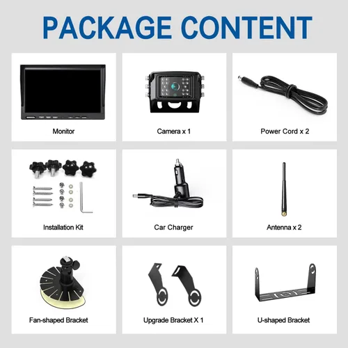 Miniatura 6 de ZEROXCLUB Sistema de cámara de respaldo inalámbrico 1080P para caravana, remolque, camión, cámper, monitor DVR de 10 pulgadas, grabación de visión