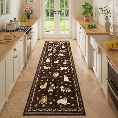 Miniatura 44 de DUKINO Alfombra de área de 6 x 9 pies, alfombra floral para sala de estar, ligera, antideslizante, lavable, alfombra de interior de pelo bajo