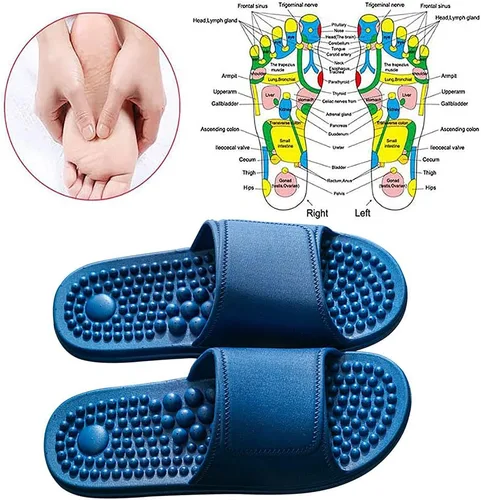 Miniatura 5 de Pantuflas de masaje de reflexología de acupresión para pies planos, fascitis plantar, soporte de arco, sandalias de casa, aumentar la circulación