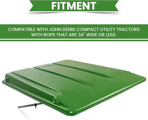 Miniatura 3 de Kojem Toldo de tractor verde compatible con tractores utilitarios compactos John Deere con tiras de 34 pulgadas de ancho o menos. Se adapta a toldo