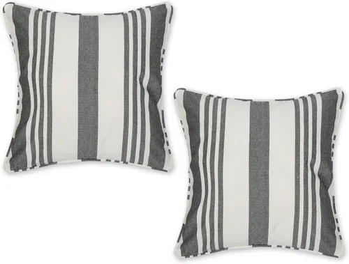 Miniatura 28 de DII Colección de fundas de almohada, algodón reciclado, cremallera oculta, 18x18, Dobby Plus, blanco roto, 2 piezas