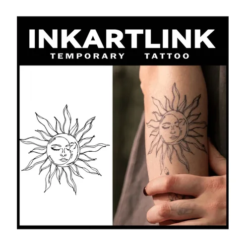 Miniatura 10 de INKARTLINK Tattoo Tech, 2 hojas de tatuaje semipermanente mediano, tatuajes temporales de diseño artístico para adultos, dura 1-2 semanas