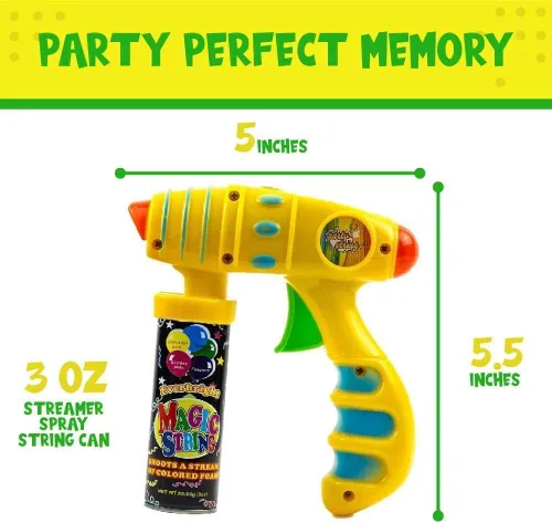 Miniatura 4 de Toysery Party Streamer - La mejor cuerda de pulverización para niños. Eleva tus celebraciones con diversión loca. Viene con 24 cuerdas de aerosol