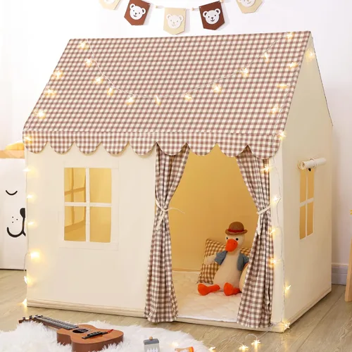 SweHouse Tiendas de campaña para niños de SweHouse para niños pequeños: con luces de estrella, alfombra acolchada - Tiendas de campaña para casa de