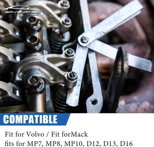 Miniatura 3 de Juego de 15 herramientas de calibrador de 0.008 in a 0.165 in compatible con motores Volvo D12 D13 D16 apto para Mack MP7 MP8 MP10 Reemplazar