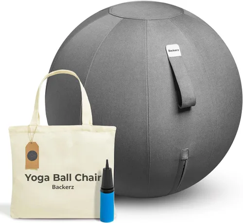 Miniatura 13 de Backerz Balance Ball Chair for Office & Home - Ergonomic Exercise Ball for Posture & Back Pain Relief, Yoga Ball Chair - Sitting Ball with Washable