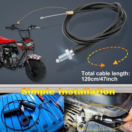 Miniatura 3 de Empuñaduras y cable del acelerador para ATV Quad Pit / Dirt Bike Baja Mini Bike Mb165 Mb200 196cc 200cc Doodlebug Bike Compatible con barra de 22mm