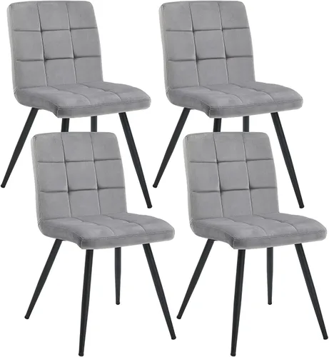 Miniatura 8 de DUHOME Sillas de comedor tapizadas de terciopelo, sillas de recepción, sillas de sala de estar con acento copetudo con patas de metal para sala