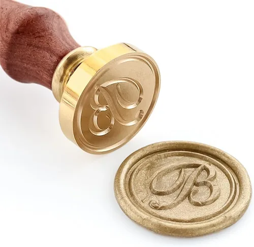Miniatura 2 de Sello de cera, letra inicial escrita a mano con mango de palisandro, decoración en invitaciones, sobres de correo, tarjetas para cumpleaños, fiestas