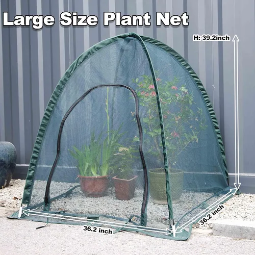 Miniatura 3 de Funda de red de jardinería emergente, 36 x 36 x 39 pulgadas, paquete de 2, cubierta protectora de plagas para verduras, frutas, red de jardinería