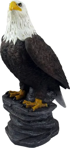 Miniatura 2 de DWK - Libertad - Majestuosa Estatua de escritorio de águila calva americana sobre roca, escultura patriótica de Estados Unidos, librero de oficina