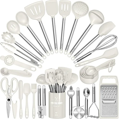 Miniatura 10 de Juego de utensilios de cocina - Umite Chef 34 piezas de utensilios de cocina con rallador, cuchara y espátula, silicona resistente al calor de grado