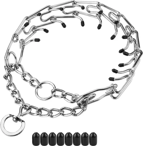 Miniatura 13 de Collares de púas para perros, collar de perro sin tirones, collar de entrenamiento para perros grandes, medianos y pequeños, de acero inoxidable