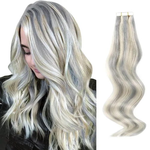 Miniatura 39 de ABH AMAZINGBEAUTY HAIR Extensiones de cinta de cabello humano Remy real, Remi, extensiones de cabello negro con pegamento en trama de piel