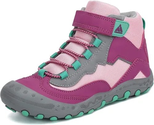 Mishansha - Botas de senderismo para niños y niñas, longitud hasta el tobillo, resistentes al agua, antigolpes, antideslizantes, atléticas, para uso