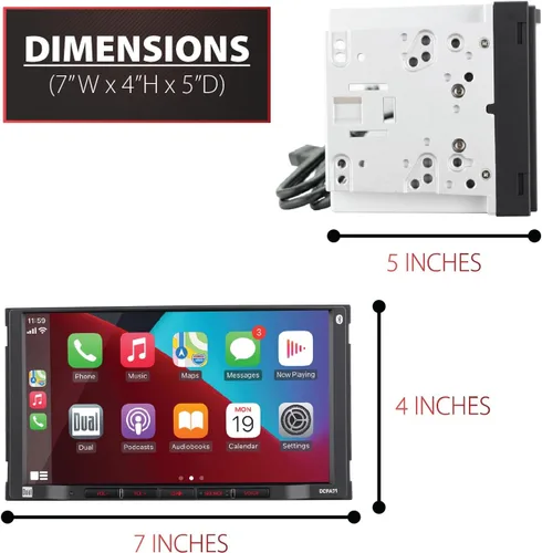 Miniatura 4 de Dual Electronics DCPA71 Estéreo de coche de 7 pulgadas con certificación Apple Carplay Android Auto Radio de estéreo de coche de pantalla táctil