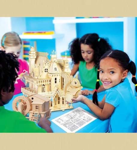 Miniatura 7 de Puzzled Molino de agua 3D Jigsaw Woodcraft Kit Rompecabezas de madera