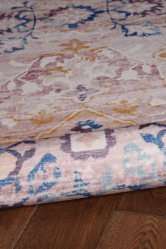 Miniatura 7 de Linon The Anywhere Alfombra lavable a máquina Linus Rosa/Dorado, 5 x 7 pies