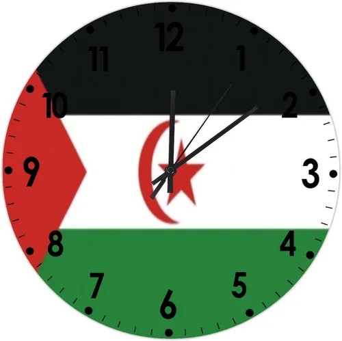 Miniatura 41 de Cheyan Reloj de pared con bandera de Canadá de 12 pulgadas, silencioso, sin tictac, de PVC, funciona con pilas, reloj redondo decorativo, regalo