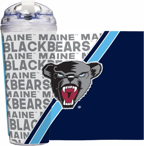 Miniatura 69 de Rico Industries Taza acrílica NCAA estándar de 24 onzas con tapa con bisagra, taza de doble pared oficialmente licenciada con pajita