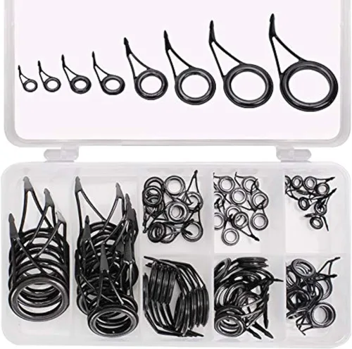Miniatura 3 de Kit de reparación de caña de pescar - Kit de reemplazo de puntas y guías de caña de pescar con anillos de guía de cerámica Guías y puntas