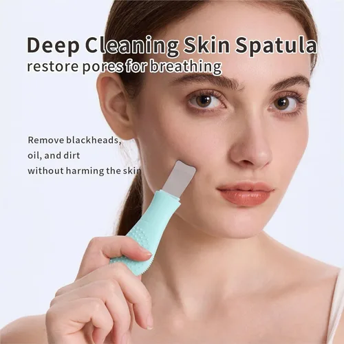 Miniatura 3 de Herramienta para Eliminar Puntos Negros, Espátula Facial de Silicona, Rascador Nasal 2 en 1 para Limpieza Profunda, Espátula Facial para Eliminar