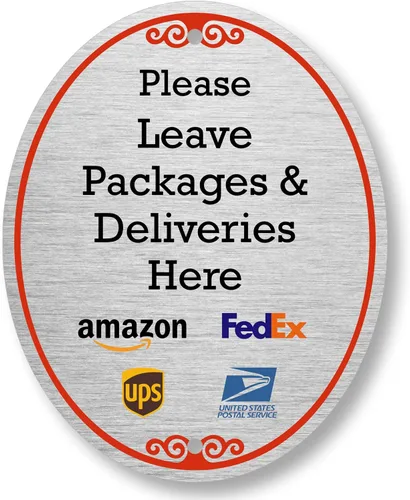 Miniatura 14 de SmartSign Letrero de puerta con placa de diamante con texto en inglés "Please Leave Packages in the Box", aluminio de 4 x 5 pulgadas, fabricado