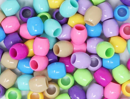 Miniatura 13 de Alrededor de 60 cuentas grandes de poni de alta calidad, pulseras de cuentas frescas, trenzas de pelo, manualidades para niños, plástico, mezcla