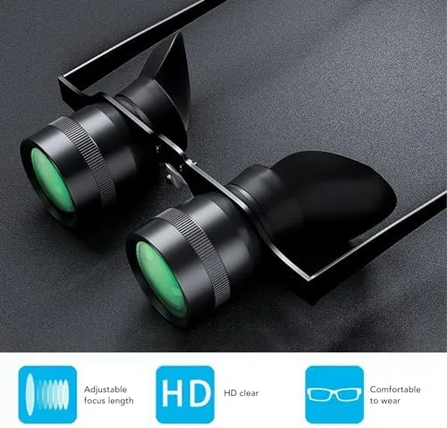 Miniatura 2 de Lentes binoculares, lente HD con zoom 3X, distancia de enfoque ajustable, para pesca, observación de aves, deportes, conciertos, teatro, ópera, TV