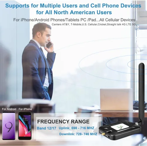 Miniatura 2 de AT&T Signal Booster AT&T Cell Phone Signal Booster T Mobile Cell Phone Booster 5G 4G LTE Band 12/17 ATT Cell Signal Booster ATT Cell Booster for