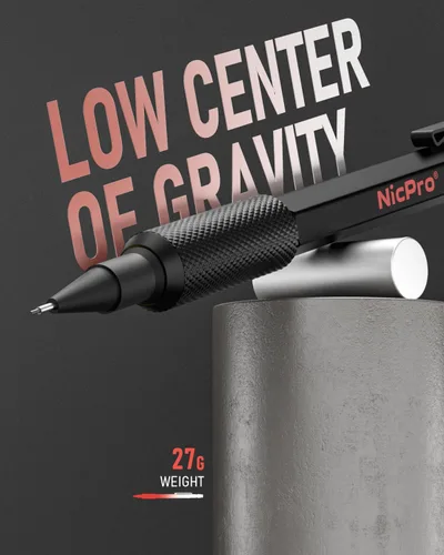 Miniatura 2 de Nicpro - Juego de lápices mecánicos de 0.5 mm con estuche, 3 lápices metálicos MP2000 para artistas con 6 tubos de recambios de mina HB, borrador