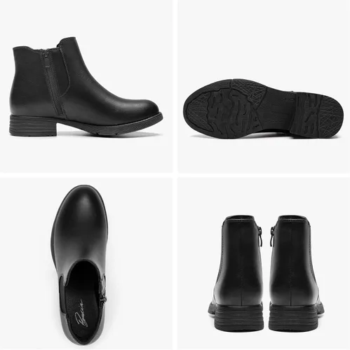 Miniatura 7 de Botas de tobillo para mujer con cremallera, botas Chelsea de moda, cómodas botas de tacón bajo
