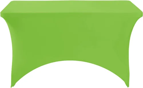 Miniatura 2 de Mantel de elastano para mesas de 4, 6 u 8 pies, mantel elástico universal ajustable para fiestas, banquetes, bodas y eventos - Verde manzana