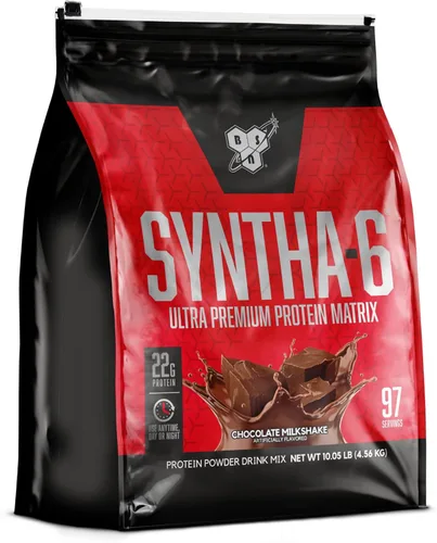 Miniatura 24 de BSN SYNTHA-6 Proteína de suero de leche en polvo con caseína micelar, aislado de proteína de leche, sabor a masa para pastel de chocolate, 48