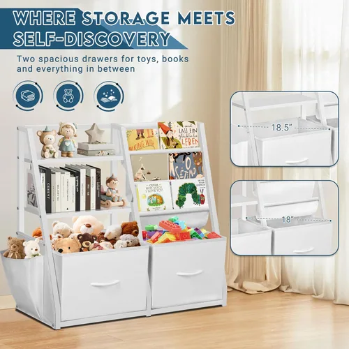 Miniatura 6 de LOFTEY Estantería infantil y almacenamiento de juguetes, estante para libros para habitación de niños, estantería Montessori para niños pequeños