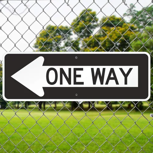 Miniatura 3 de SmartSign - X-R6-1L-EG-12x36-M1 Señal MUTCD unidireccional con flecha izquierda por 12" x 36" 3M Aluminio reflectante de grado de ingeniero negro