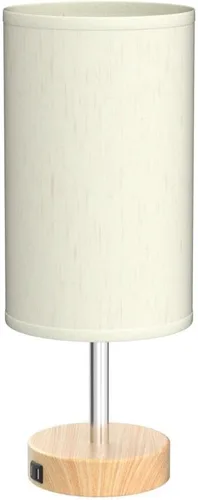 Miniatura 4 de Yarra-Decor Lámparas de noche con puerto USB, lámpara de mesa con control táctil para dormitorio, de madera, de 3 vías, regulable, juego de 2