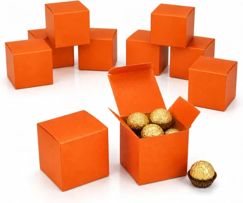 Miniatura 10 de Quotidian Cajas de regalo plegables de papel perlado italiano vintage con purpurina y tapas, de 3 x 3 x 3 pulgadas (7.6 x 3.0 x 3.0 x 3.0 in)