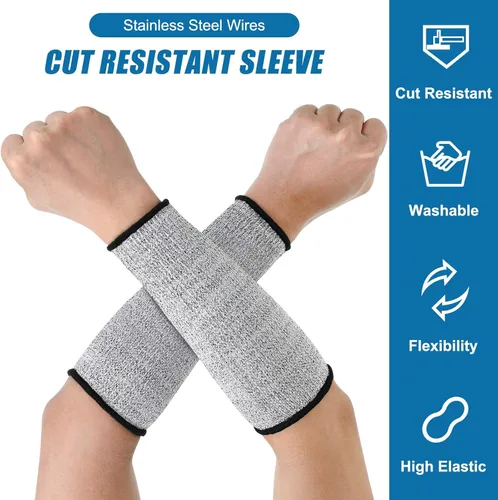 Miniatura 3 de 2 pares de mangas resistentes a los cortes, protección de brazo de nivel 5, fundas protectoras de seguridad, protectores de brazos para hombres