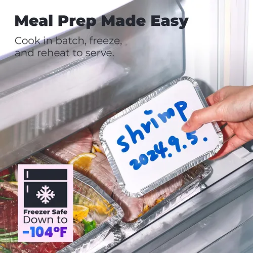 Miniatura 5 de Fit Meal Prep Paquete de 100 sartenes pequeñas de papel de aluminio de 1 libra con tapas, recipientes desechables para alimentos con tapas