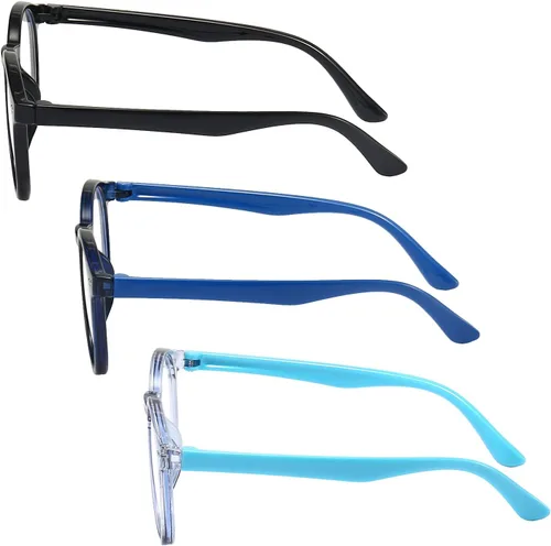 Miniatura 6 de Gafas de bloqueo de luz azul para niños, paquete de 3 lentes de lectura para computadora con bloqueo de luz azul para niños y niñas de 3 a 11 años