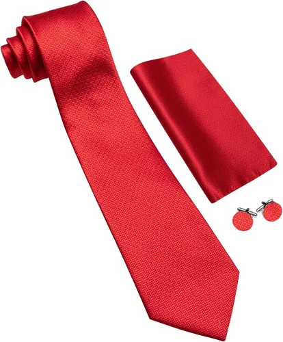Miniatura 114 de Barry.Wang Juego de corbatas para hombre, corbata de seda a rayas, tejido a cuadros, gemelos formales, negocios, boda
