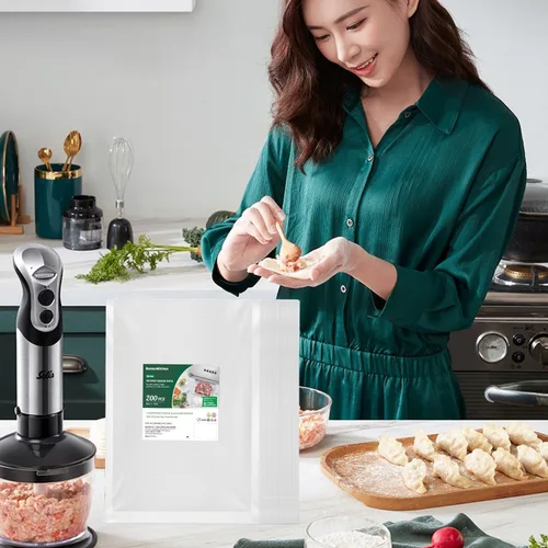 Miniatura 4 de Bonsenkitchen Bolsas selladoras al vacío, 200 unidades de 8 pulgadas de ancho x 12 pulgadas de alto, sin BPA, grado comercial, bolsas gruesas